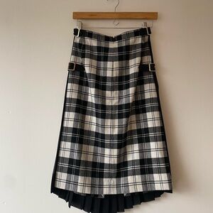 Japanese brand Junko shimada plaid/pleated midi skirt